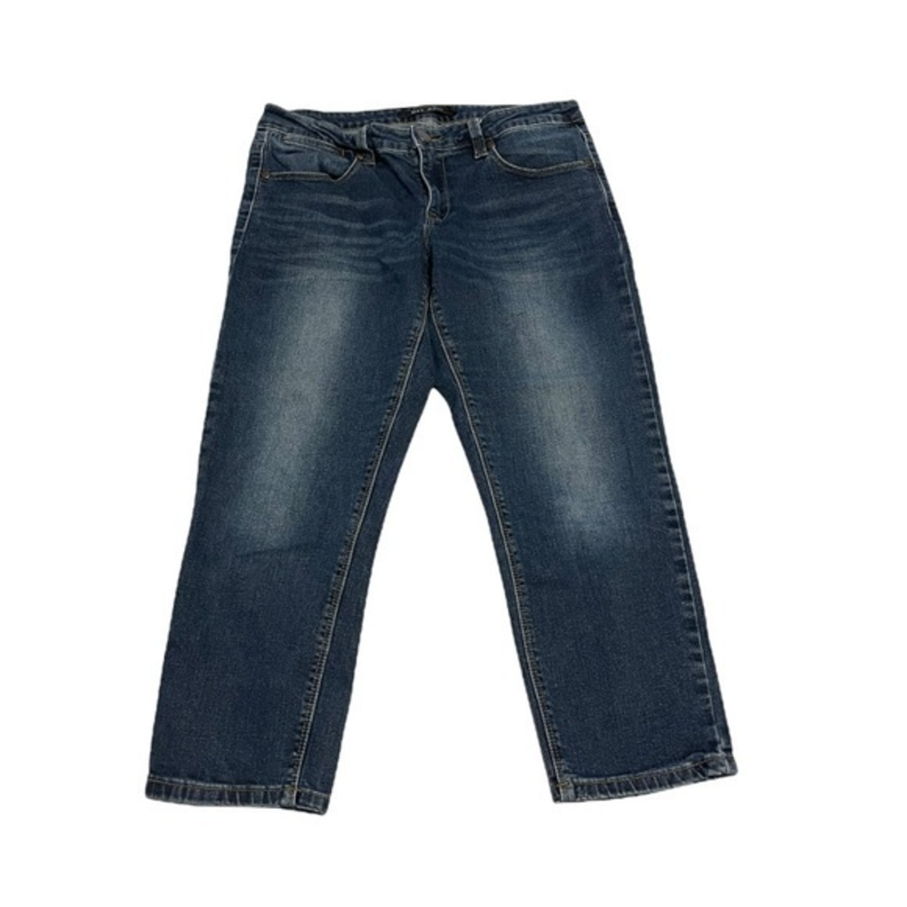 Max Jeans 8 dark‎ blue wash mid rise cotton/spandex blend stretch capris jeans